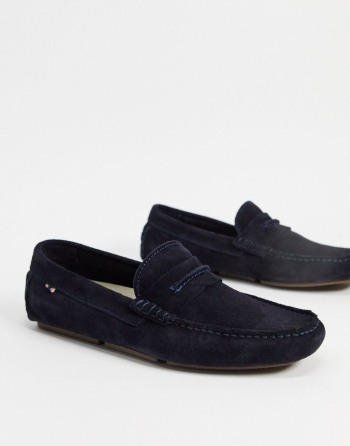 Jack & Jones Suede Driving Tamnoplave - Muške Mokasine | 49632MSXN